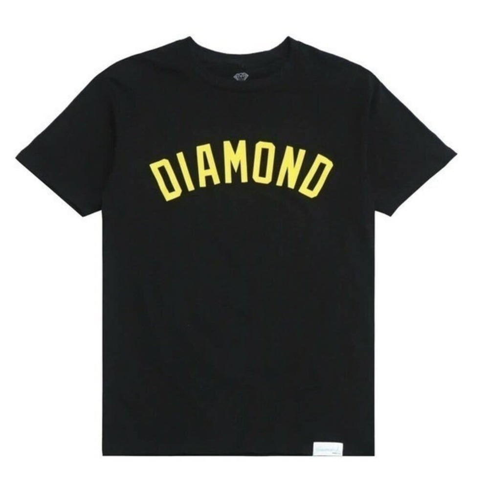 Diamond Supply Co Black Yellow Arch Logo T Shirt Mens XL Cotton Made in Mexico